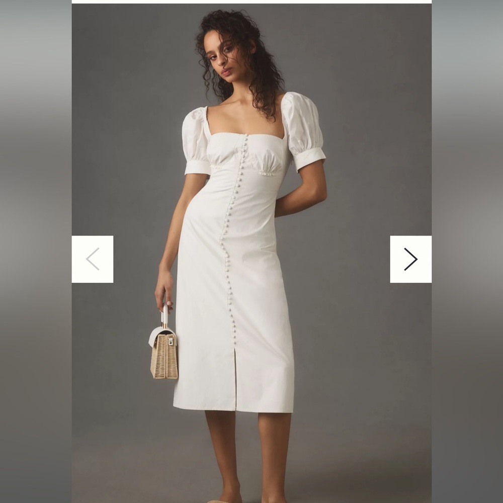 Forever That Girl Short-Sleeve Square-Neck Midi Dress, size XS petite